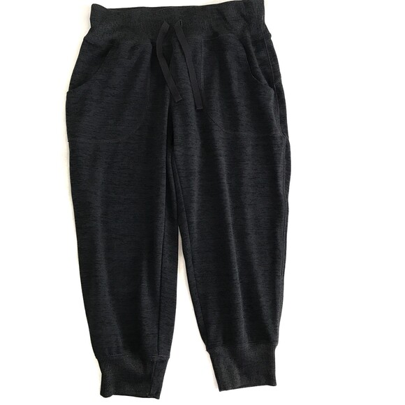 SOLD!!  Xersion Relaxed Small Black Elastic Drawstring Stretch Cropped Joggers - Picture 1 of 9